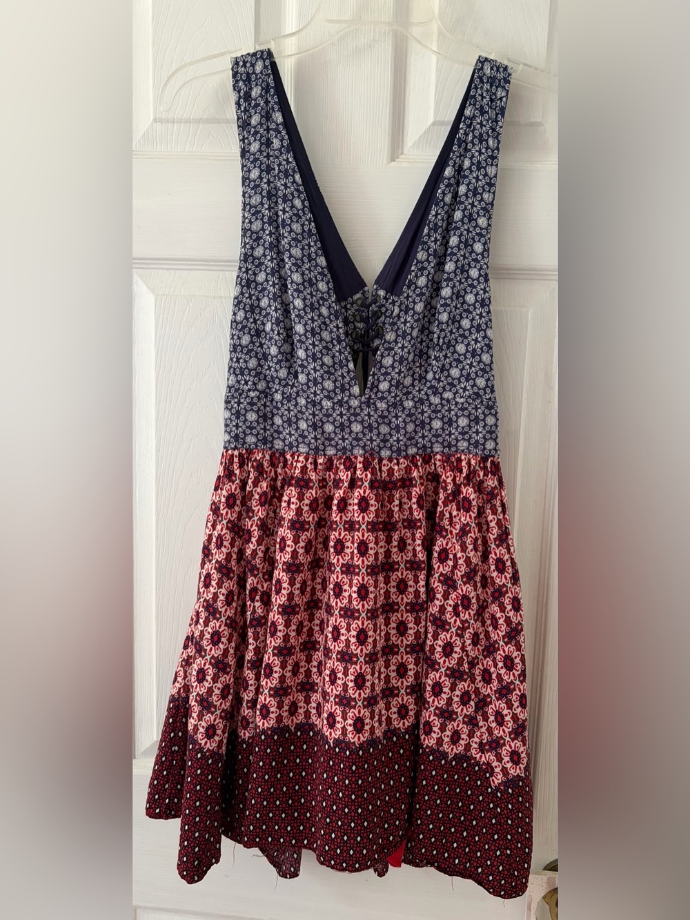 Lulu's Navy and Red Patterned Sleeveless Sundress